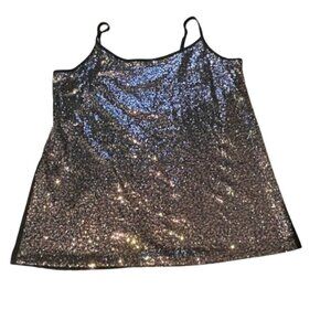 New Torrid rainbow sequin black scoop neck cami size 4x 26